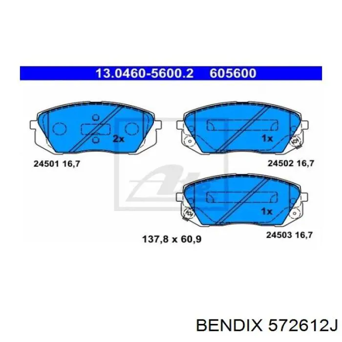 Купить 572612J Jurid/Bendix Колодки тормозные