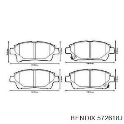 Передние тормозные колодки 572618J Jurid/Bendix