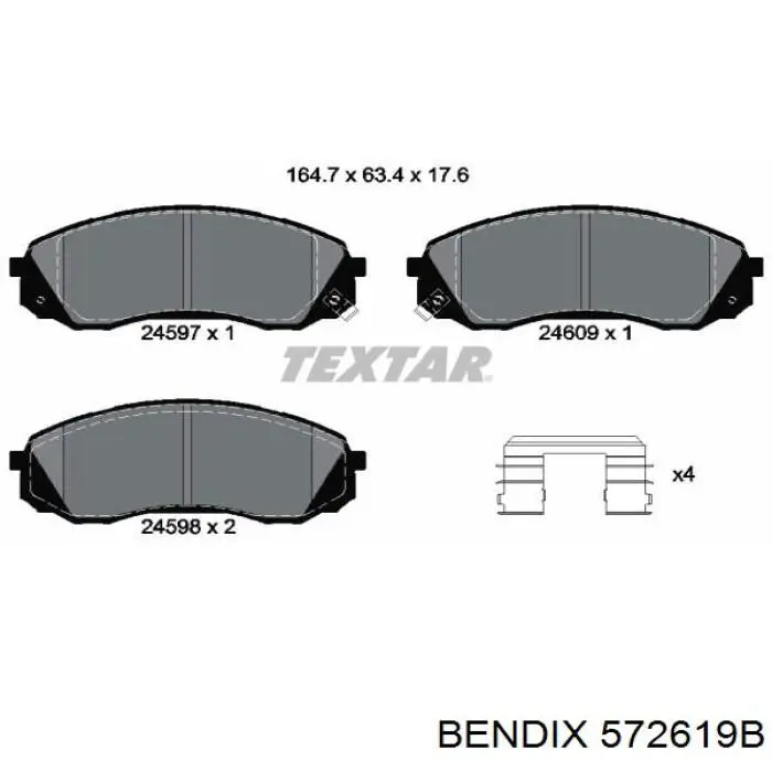 572619B Jurid/Bendix Колодки передние