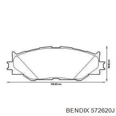 Передние тормозные колодки 572620J Jurid/Bendix