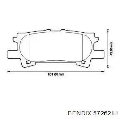 Задние тормозные колодки 572621J Jurid/Bendix