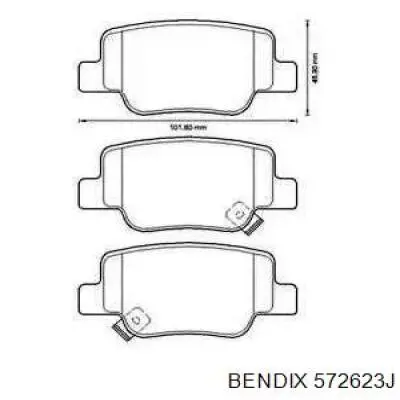 Задние тормозные колодки 572623J Jurid/Bendix