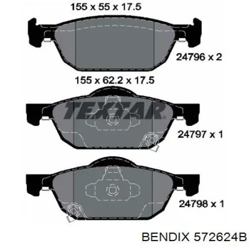 572624B Jurid/Bendix Колодки передние