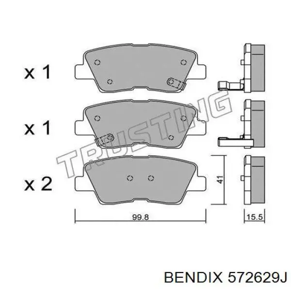 572629J Jurid/Bendix Колодки тормозные дисковые комплект