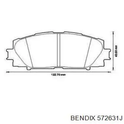 Передние тормозные колодки 572631J Jurid/Bendix