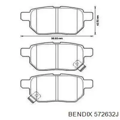 Задние тормозные колодки 572632J Jurid/Bendix