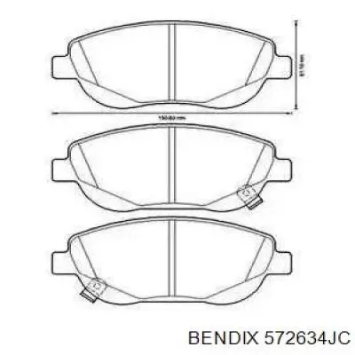 572634JC Jurid/Bendix колодки тормозные передние дисковые