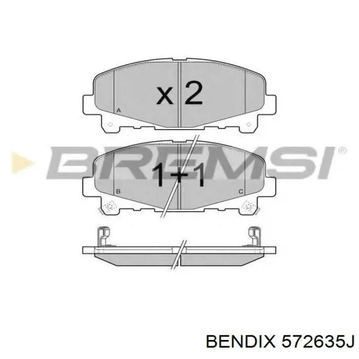 572635J Jurid/Bendix Колодки передние