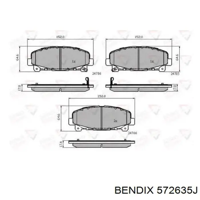 Тормозные колодки Jurid/Bendix 572635J