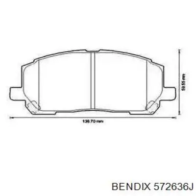 Передние тормозные колодки 572636J Jurid/Bendix