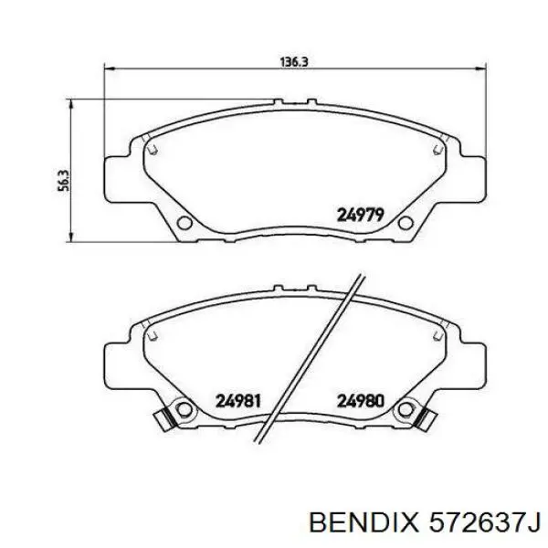 572637J Jurid/Bendix Колодки передние
