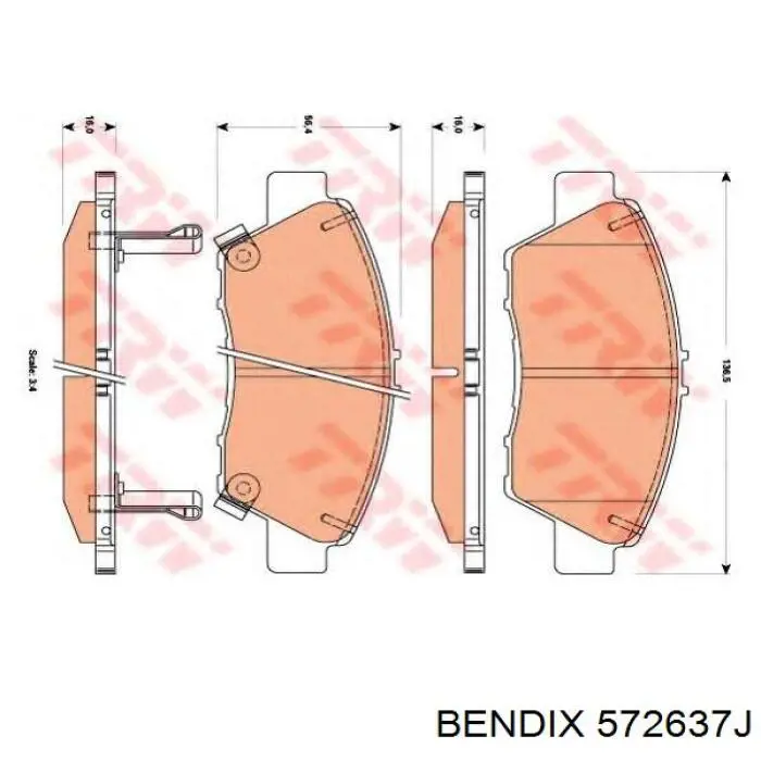 Колодки Jurid/Bendix 572637J цена, от 30.97 USD