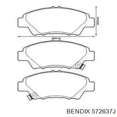 Передние тормозные колодки 572637J Jurid/Bendix