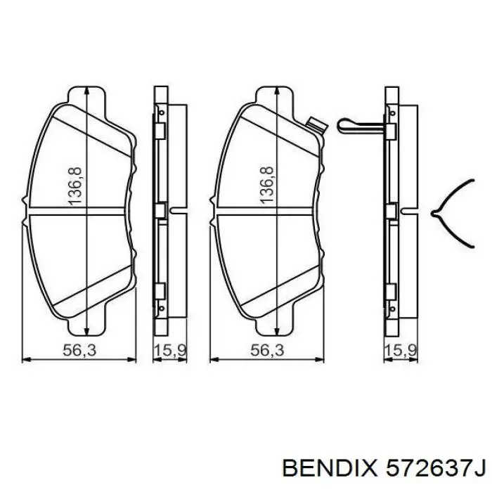 Купить 572637J Jurid/Bendix Колодки тормозные