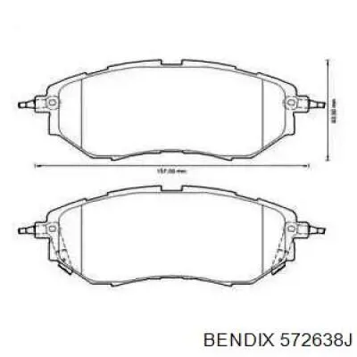 Передние тормозные колодки 572638J Jurid/Bendix