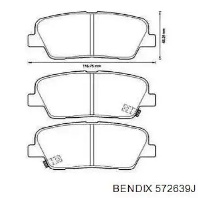 Задние тормозные колодки 572639J Jurid/Bendix