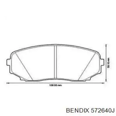 Передние тормозные колодки 572640J Jurid/Bendix