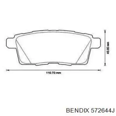 Задние тормозные колодки 572644J Jurid/Bendix