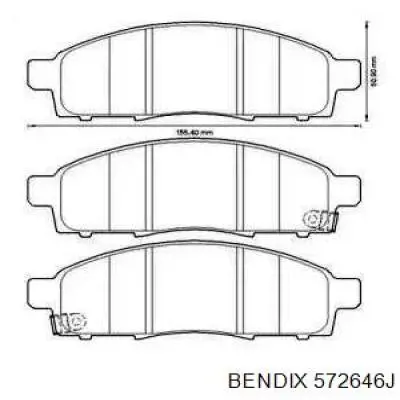 Передние тормозные колодки 572646J Jurid/Bendix