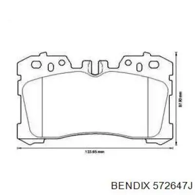 Передние тормозные колодки 572647J Jurid/Bendix