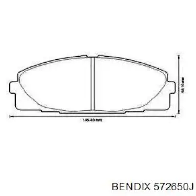 Передние тормозные колодки 572650J Jurid/Bendix