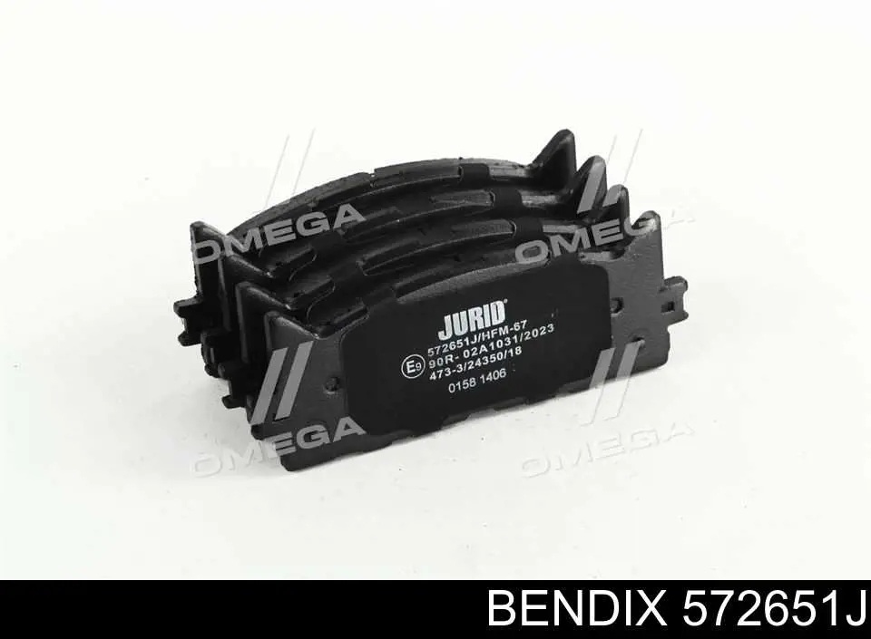 Передние тормозные колодки 572651J Jurid/Bendix