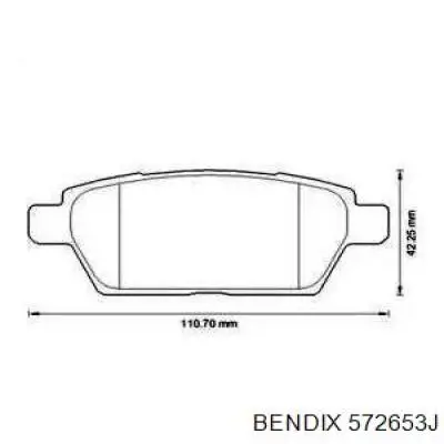 Задние тормозные колодки 572653J Jurid/Bendix