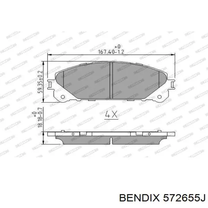Тормозные колодки Jurid/Bendix 572655J