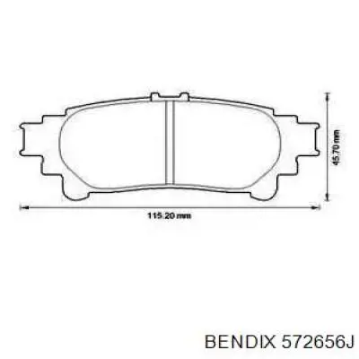 Задние тормозные колодки 572656J Jurid/Bendix