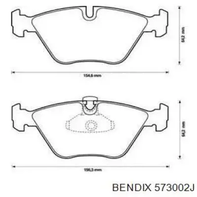 Передние тормозные колодки 573002J Jurid/Bendix