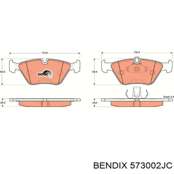 Колодки Jurid/Bendix 573002JC цена, от 43.23 USD