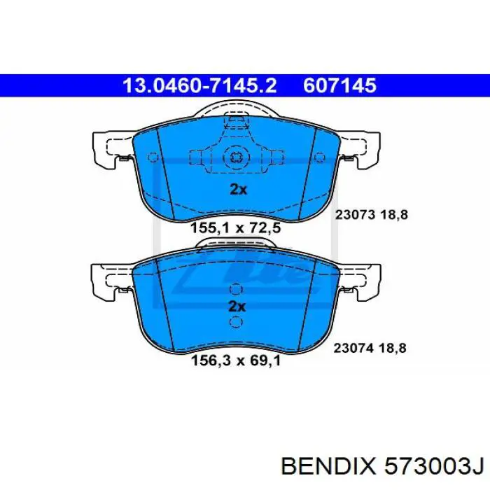Купить 573003J Jurid/Bendix Колодки тормозные