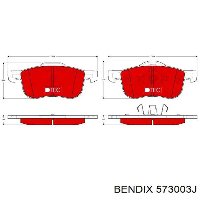 573003J Jurid/Bendix Колодки передние