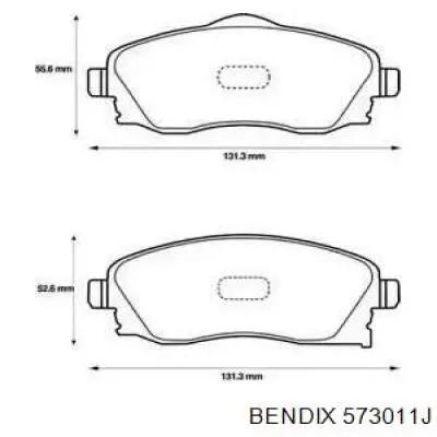 Передние тормозные колодки 573011J Jurid/Bendix