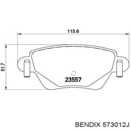 Купить 573012J Jurid/Bendix Колодки тормозные задние, дисковые