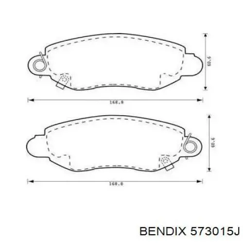 573015J Jurid/Bendix передние тормозные колодки