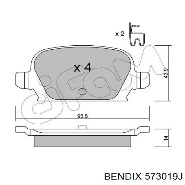 573019J Jurid/Bendix Колодки тормозные дисковые комплект