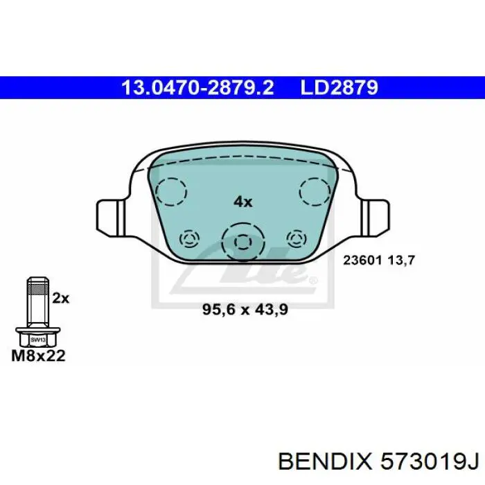 Колодки дисковые  Jurid/Bendix 573019J цена, от 17.52 USD