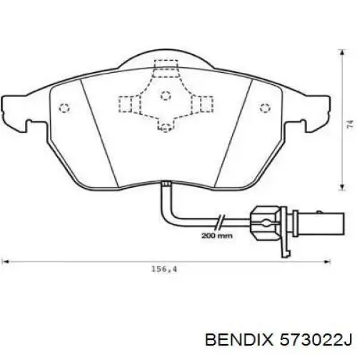 573022J Jurid/Bendix колодки тормозные передние дисковые