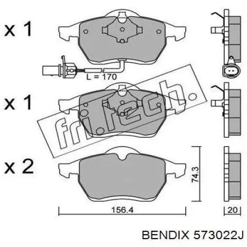 573022J Jurid/Bendix Колодки передние