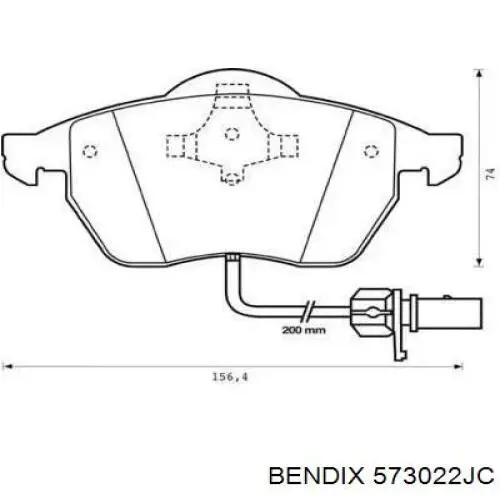 573022JC Jurid/Bendix колодки тормозные передние дисковые