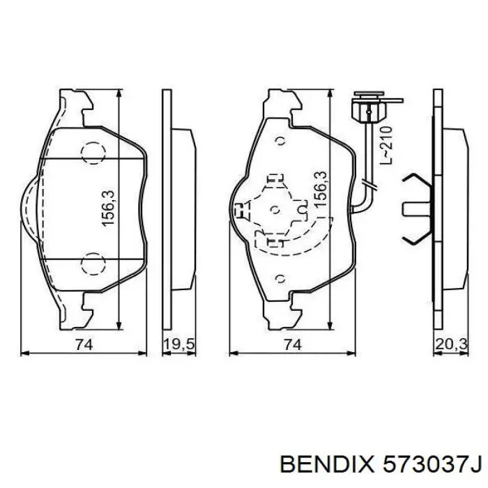 Колодки Jurid/Bendix 573037J цена, от 36.74 USD