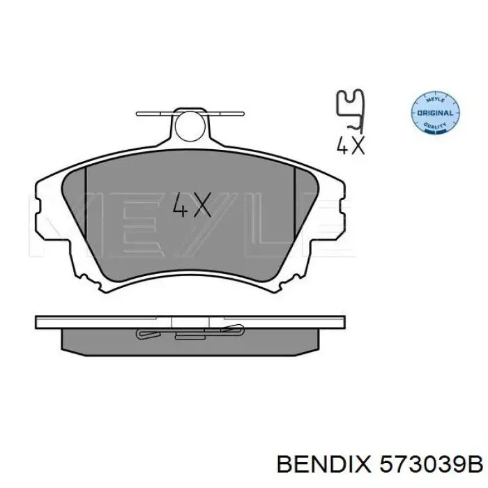 573039B Jurid/Bendix колодки тормозные передние дисковые