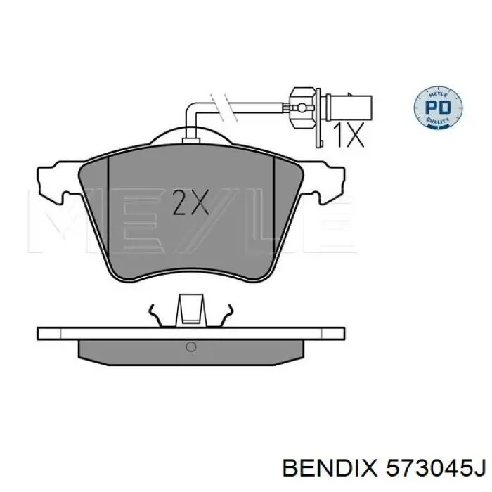 Передние тормозные колодки 573045J Jurid/Bendix