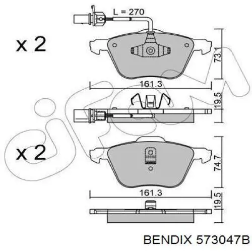 Купить 573047B Jurid/Bendix Колодки тормозные