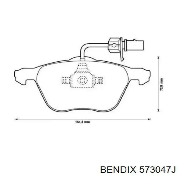573047J Jurid/Bendix колодки тормозные передние дисковые