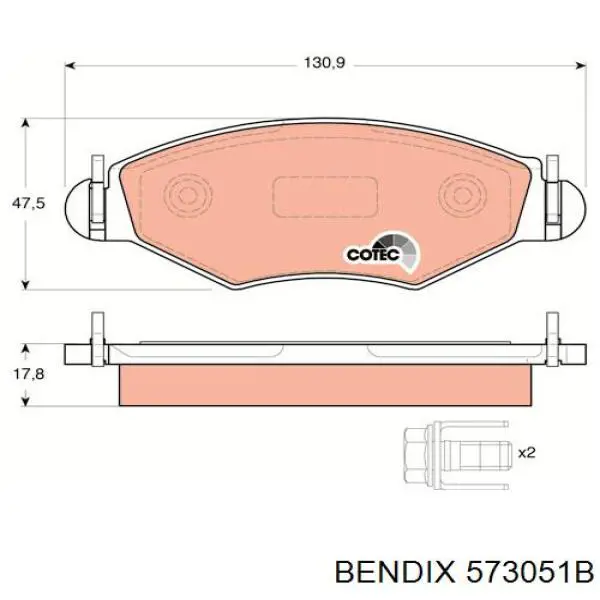 Тормозные колодки Jurid/Bendix 573051B