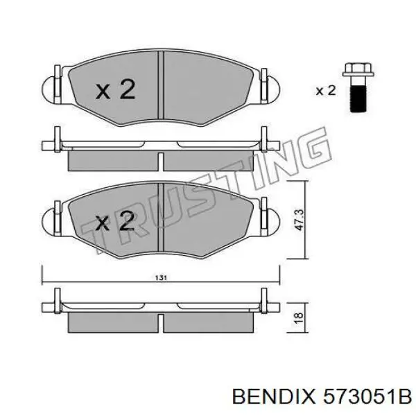 573051B Jurid/Bendix Колодки передние