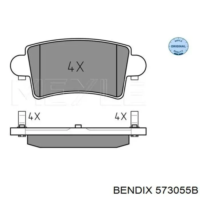 Купить 573055B Jurid/Bendix Колодки тормозные задние, дисковые