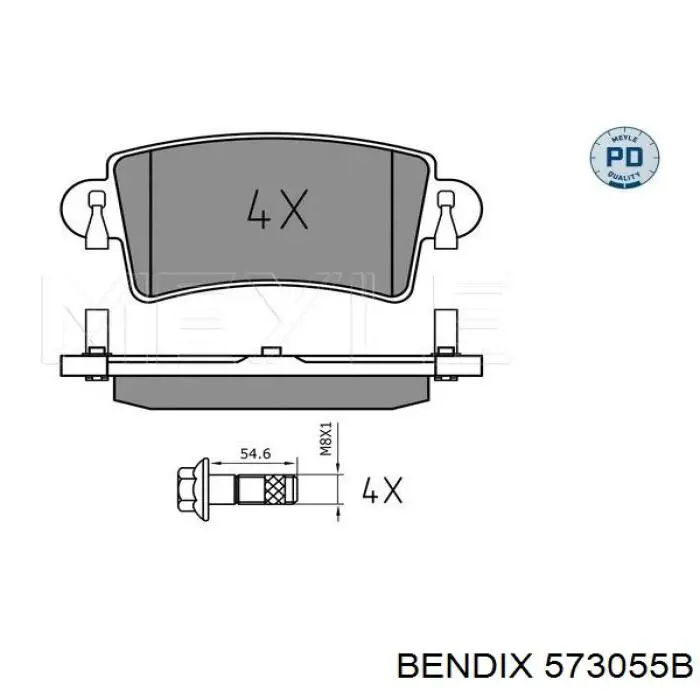 Задние дисковые колодки Jurid/Bendix 573055B